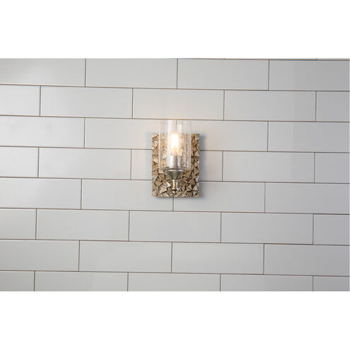 Mosaic 1 Light 6 inch Silver Bath Light Wall Light in Silver Leaf with Antique